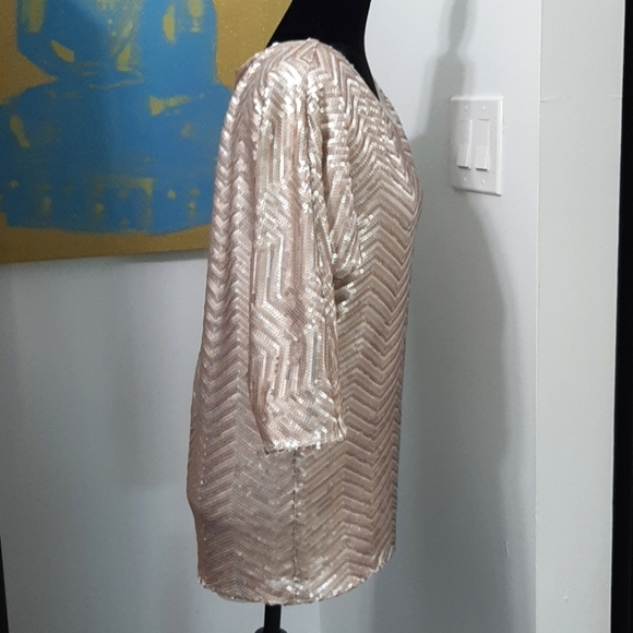 White House Black Market relaxed sequin top - Picture 3 of 11